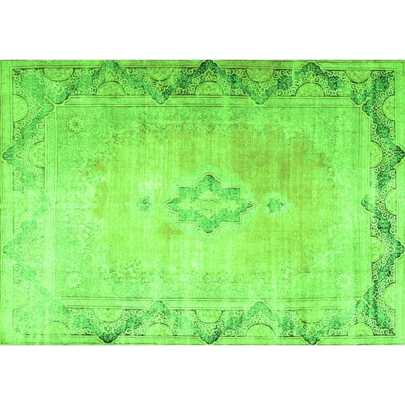 Ahgly Company Indoor Rectangle Persian Green Traditional Area Rugs, 5' x 7'