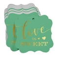 thumbnail image 3 of Inkdotpot Real Gold Foil Bracket Shape Paper Hang Tags Love Is Sweet Wedding Favor Tags Pack Of 100, 3 of 6