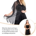 thumbnail image 4 of Sonducket Bufanda brillante de lujo, chal para sombra de protección solar, hilo fino femenino, borla de encaje hueco largo, capas de boda, Ropa, zapatos y accesorios Miscelánea Dorado, 4 of 6