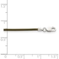 thumbnail image 3 of Sterling Silver 16Inch 1.5mm Olive Leather Cord Necklace (16 X 1.5) Made In United States qg1303-16, 3 of 5