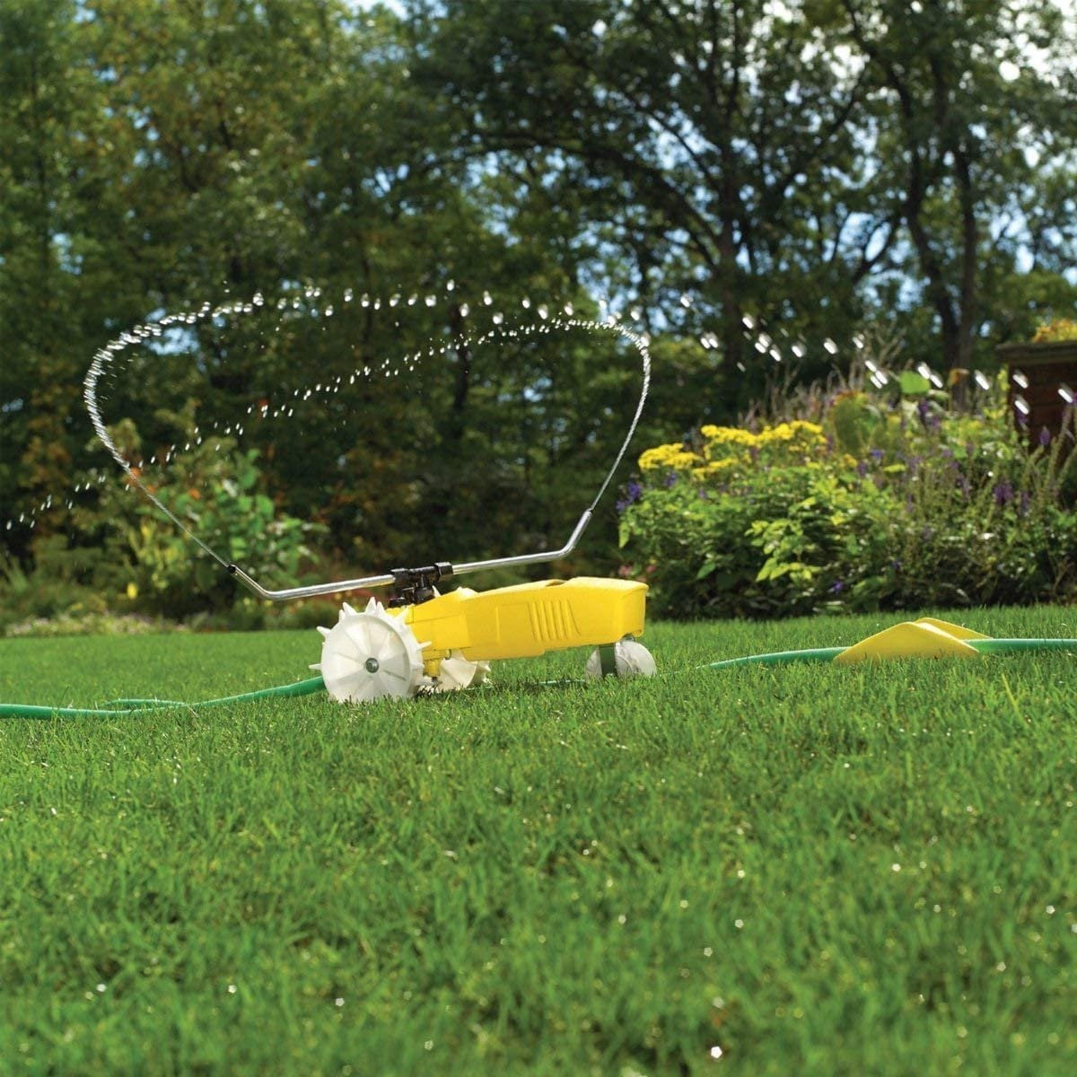 Nelson RainTrain 13500 sq ft Traveling Lawn Sprinkler, Rust Resistant Cast-Iron Body