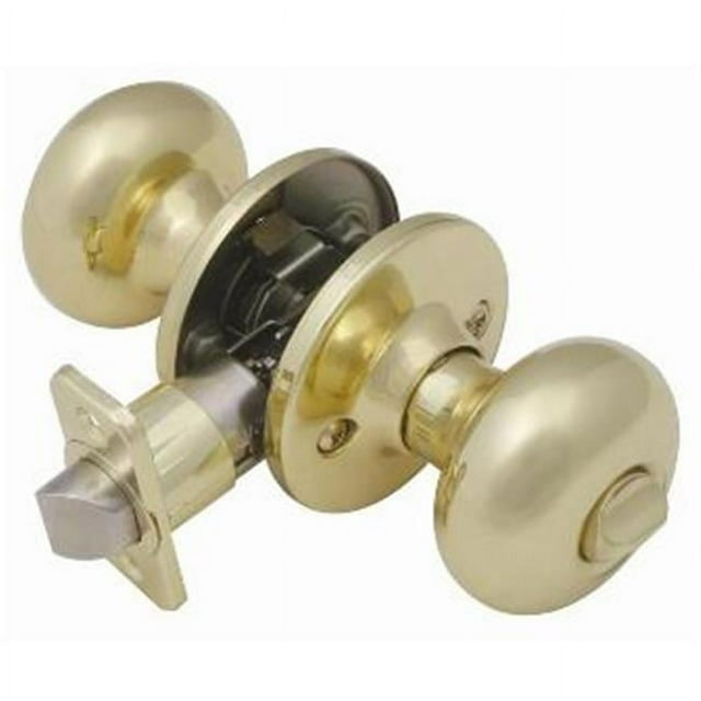 Design House 753277 Cambridge 2-Way Latch Privacy Door Knob- Adjustable Backset- Polished Brass Finish