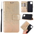 thumbnail image 1 of Imprint Butterfly Flower Leather Cover with Wallet for iPhone 12 Pro 12 - Grey, 1 of 5