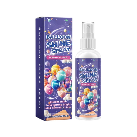 Balloon Shine Spray for Party Decorations, Long-Lasting Brightness, Safe Mild Formula, 3.5 FL OZ, Instant Gloss Finish