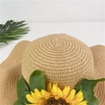 thumbnail image 5 of Prolriy Sun Hats for Women Summer Beach Hat Beach Big Brim Sun Sunflower Versatile Sandal Hat Beach Hats for Women Coffee, 5 of 7