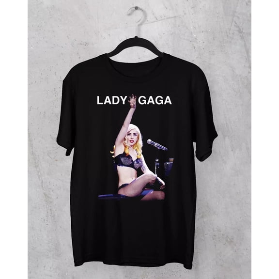 Lady Gaga in concert T-shirt black Cotton Unisex S-5Xl 3F258