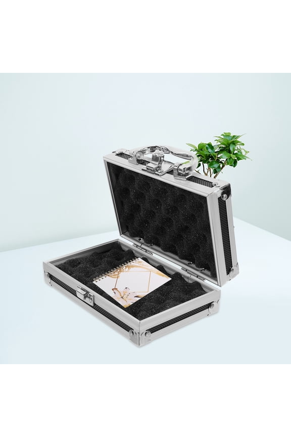 Sturdy Black Metal Briefcase Tool Case Perfect for Convenient Tool Storage