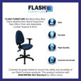thumbnail image 3 of Multi Function Task Chair with Adjustable Lumbar Support, Arms, Burgundy or Navy Blue, 3 of 6