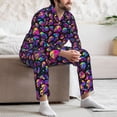 thumbnail image 7 of Yiaed Skull rainbow star mushroom Print Men’s Pajamas Set - Long Sleeve Button Down Sleep Shirt and Pajama Bottoms Sleepwear Set Mens Pjs Sets Men's Pajama Bottoms-X-Large, 7 of 7
