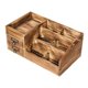 thumbnail image 4 of Organizador de Escritorio con Estante Porta Cosméticos Soporte de Papelería Compartimentos de Madera Resistente Y Diseño Rústico Adecuado para Oficina, 4 of 9
