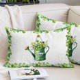 thumbnail image 2 of St Patrick's Day Pillow Covers 24"x36", Watercolor Shamrock Leaves Watering Can Green Soft Brushed Microfiber Breathable Throw Pillow Covers, Decorative Pillowcase with Zipper for Couch Sofa Bedroom, 2 of 9