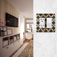 thumbnail image 5 of Yayeee Rocker Switch Wall Plate 2-Gang 4.7"x4.6" Home Decorative Outlet Cover, Black Geometric, 5 of 6