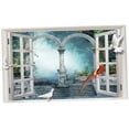 thumbnail image 3 of Tapiz de pared 3D creativo con diseño de pájaro para ventana, tapete de picnic, decoración para habitación, n. degree 7, 3 of 9
