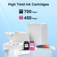 thumbnail image 3 of Paquete combinado de cartuchos de tinta 64 negro/color compatibles con HP 64XL, 3 of 8