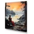 thumbnail image 2 of Designart "Solitude Meditation of Woman in Calm II" Fashion Canvas Wall Art - Glam Orange Woman Living Room Canvas Art, 2 of 6