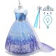 thumbnail image 3 of Disfraz de princesa Elsa de la Reina de las Nieves de Disney para niñas, disfraz de Cosplay para Halloween, carnaval, fiesta, baile de graduación, 3 of 5