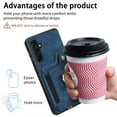 thumbnail image 5 of Allytech Galaxy A54 5G Case Wallet, RFID Blocking Multiple Cards Slots Ring Holder Stand Shockproof Protective Hand Wrist Wallet Case Cover for Samsung Galaxy A54 5G - Blue, 5 of 11
