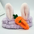 thumbnail image 5 of Women Girls Autumn Winter Headband, Fashion Cute Cartoon Rabbit Carrot Decor Soft Skin-friendly Plush Durable Hair Band Hair Accessory Photo Prop for Washing Face Makeup Daily Wear 1PC, 5 of 8