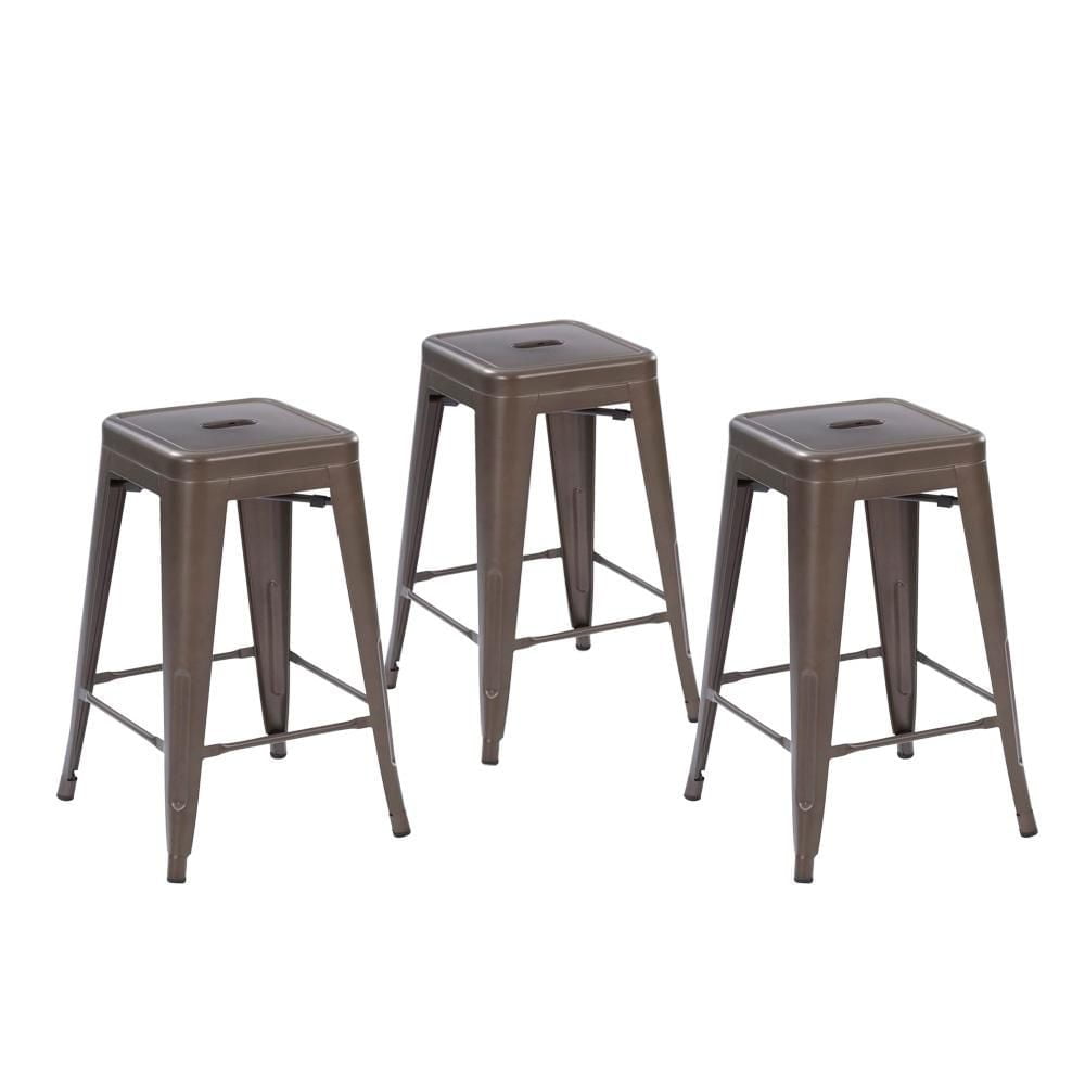 Heavenly Collection Gunmetal Metal Counter Stool