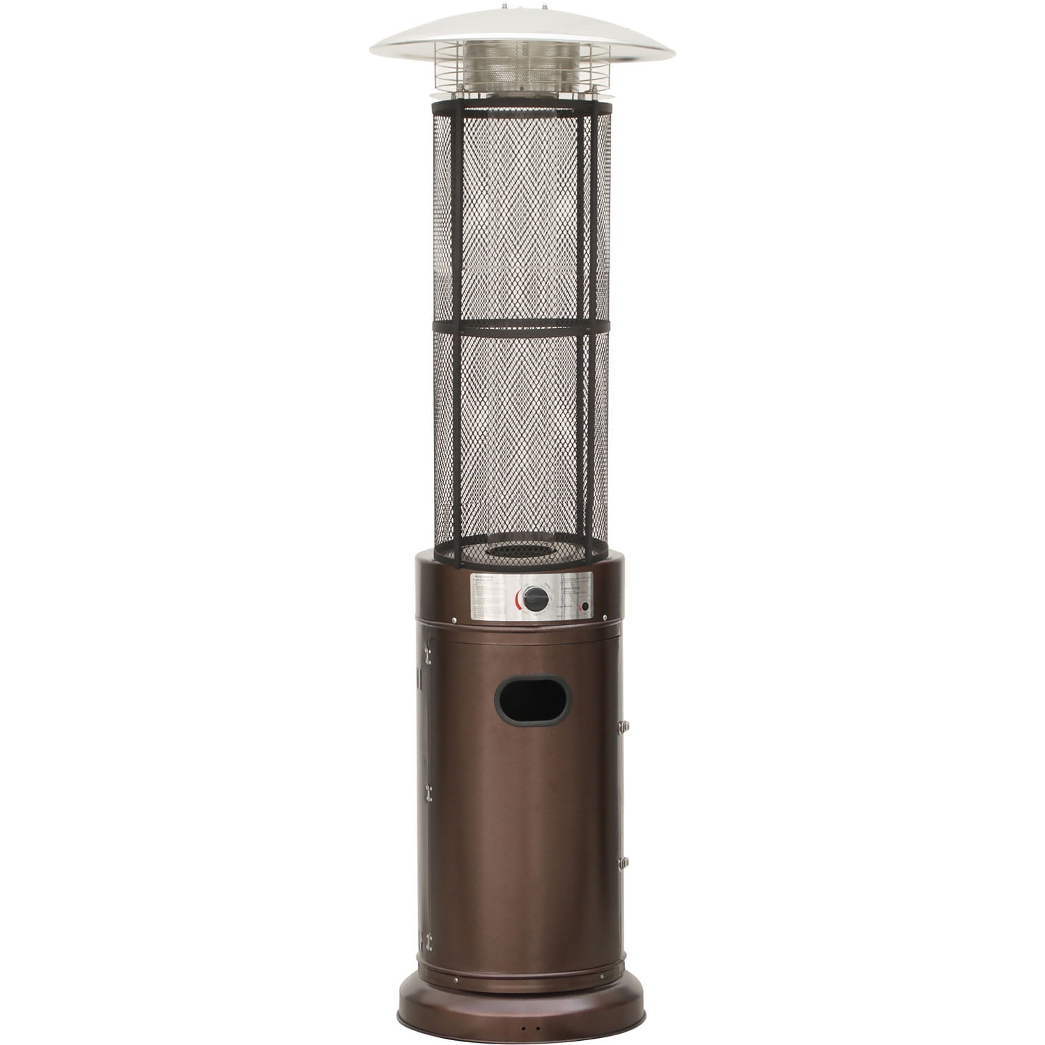 Hanover 6-Ft. 34,000 BTU Cylinder Patio Heater with Glass Flame Display in Bronze