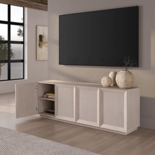 Morse Rectangular TV Stand for TV's up to 75" in Alder White