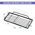 thumbnail image 2 of Adhesive Wall Mounted Soap Holder Basket, Black, 2 of 6