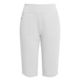 thumbnail image 4 of Women's Soft Fabric Mid Waisted Compression Yoga Pants, Tummy Control Shaping Fit for Workout, Running, Lounge, Casual Activewear, Polyester Blend Athletic | TruHer,White 3XL, 4 of 8