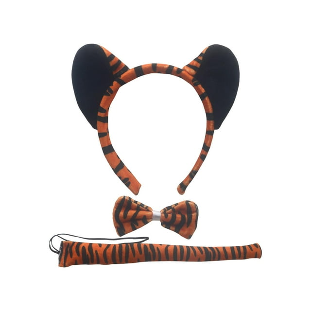 Accessoires Photo de Costume d'Halloween Tiger pour Fêtes à Thème Animalier Noir Sans Robe