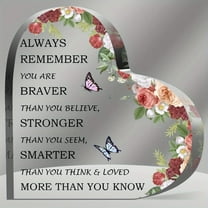 Acrylic Keepsake With Floral Butterfly Inspirational Desk Paperweight For Women Motivational Office Decor Graduation Gift For Her Photography Prop Inscription | Inscription