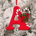 thumbnail image 4 of Opvise Red Color 26-Letter Hanging Ornaments with Lanyard & Christmas Flower Charms Christmas Tree Drop Decoration Holiday Party New Year Christmas Home Decoration for Christmas O, 4 of 8