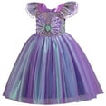 thumbnail image 2 of Girls Princess Dress Kids Mermaid Costume Dress up Fancy Birthday Party Ball Gown, 2 of 5