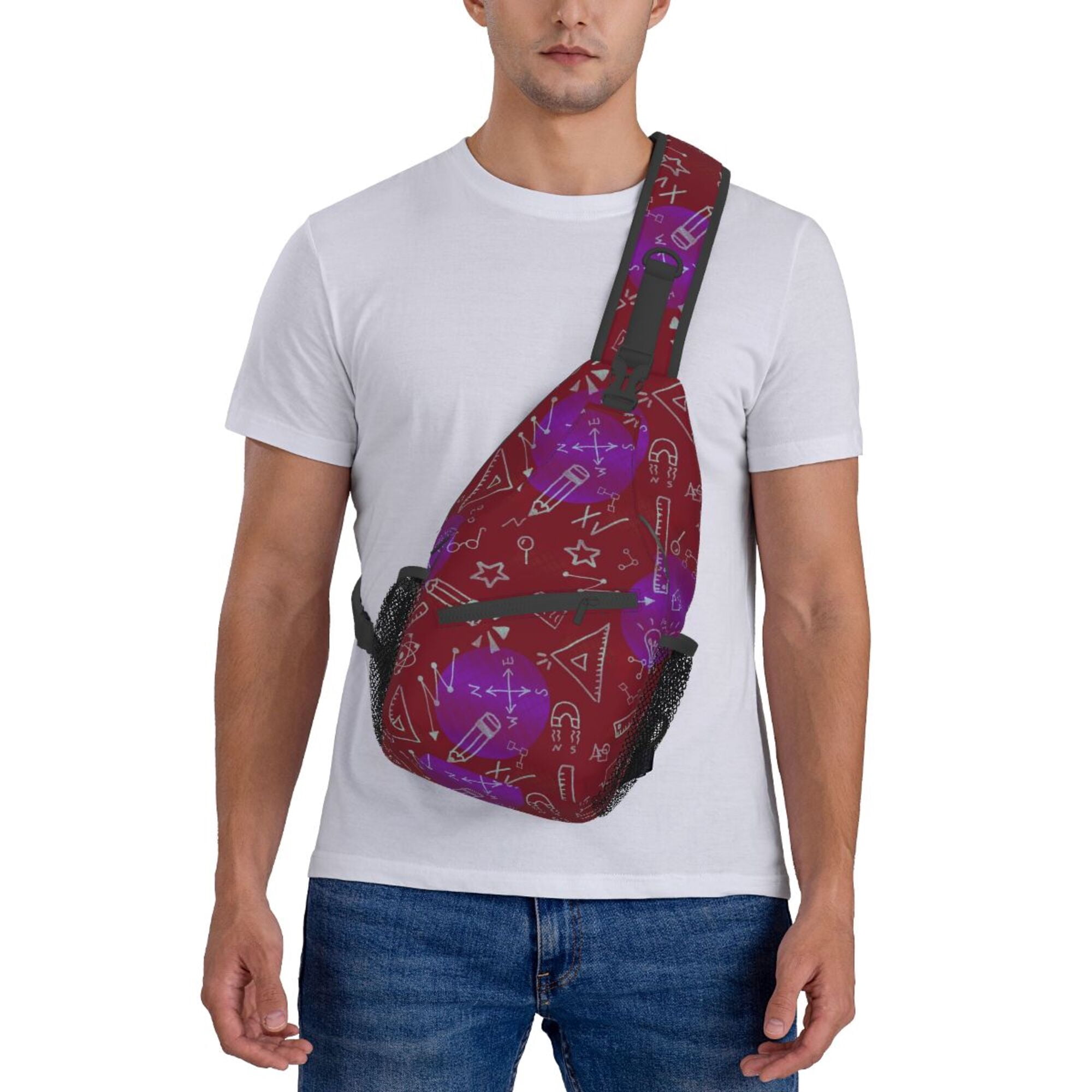 ZICANCN School Information Crossbody Sling Bag for Men Women - Casual Shoulder Backpacks for Travel Sport Climbing Runners Daypack