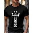 thumbnail image 3 of Men's T-Shirt,Short Sleeve Tee Shirt Casual Tops Funny Giraffe Crew Neck T Shirts for Men, 3 of 8