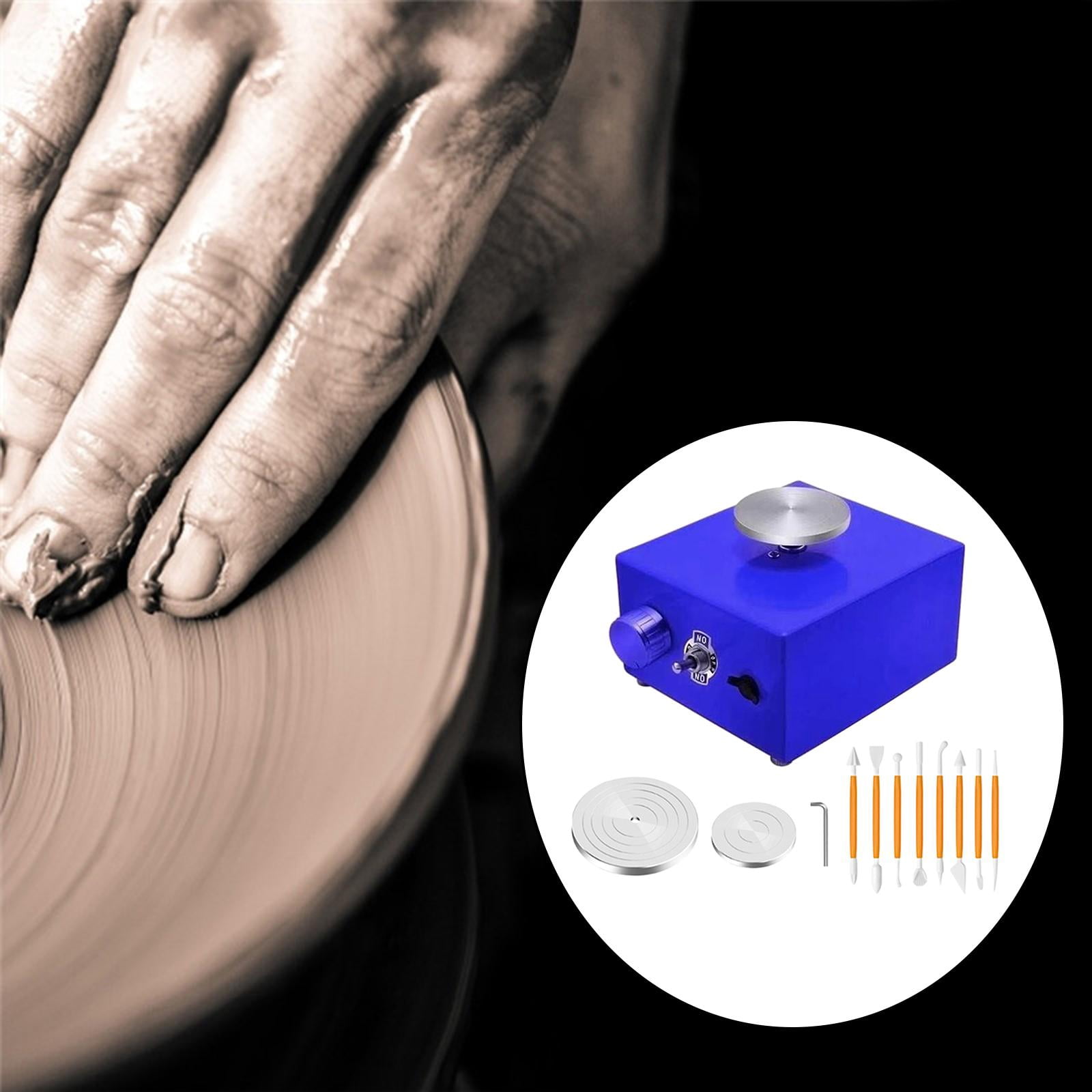 FVDPWYE DIY Electric Pottery Wheel Ceramic Machine Work Clay Art Craft Shaping Too Blue