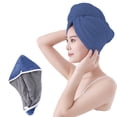 thumbnail image 2 of Hair Towel Wrap For Women Quick Dry Soft Absorbent 10 X 26 Inches Hair Wrap Towels With Double Button Frizz Hair Turbans For Curly Long Thick Hair,by Fanshiluo, 2 of 8