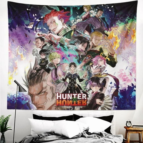 Hunter×Hunter Phantom Troupe Tapestry Backdrop Background Poster Gift for Bedroom Aesthetics Funny Decor Flag Wall Hanging for Teen Girls 70.9"X59.1"