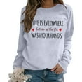 thumbnail image 1 of Mode Décontractée pour Femmes, Couleur Unie, Manches Longues, Imprimé Lettre, Col Rond, Chandail à Capuchon à Fermeture Éclair, Veste Active, Chandails en Molleton pour Femmes, 1 of 5