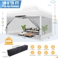 thumbnail image 3 of SANOPY 10x15 Pop up Canopy Tent with Sidewalls, Heavy Duty Easy up Outdoor Gazebo Canopy with Mosquito Net Screen Tents for Parties, Screened Canopy Party Tent for Backyard with Handbag, 3 of 11