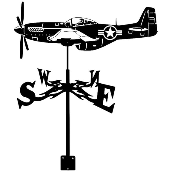 Airplanes Weathervane Wind Vane Fighter Garden Decoration Direction Indicators for Yard Fence Or Gazebo Installation