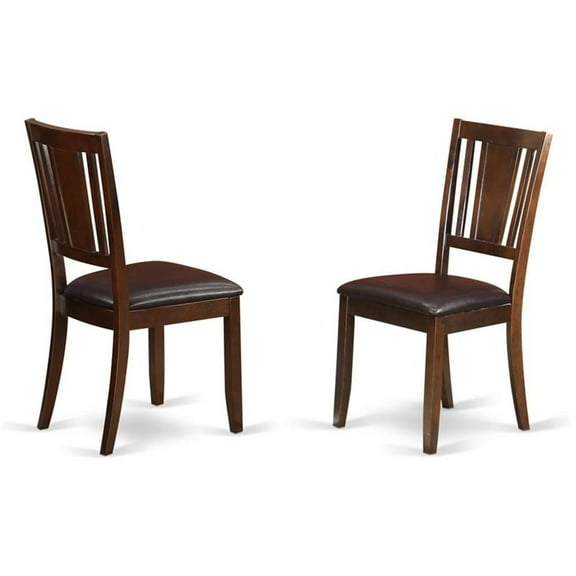 Atlin Designs 38" Faux Leather Dining Chairs in Mahogany (Set of 2)