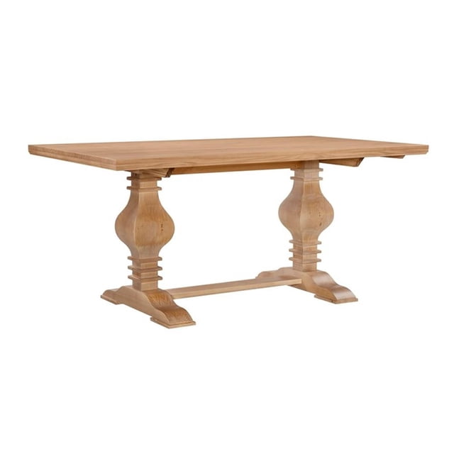 Pemberly Row Table de Salle à Manger Transitionnel en Pin Massif, Brun Miel Rustique
