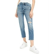 Kendall Kylie Women's Distressed Cropped Jeans Blue Size 27