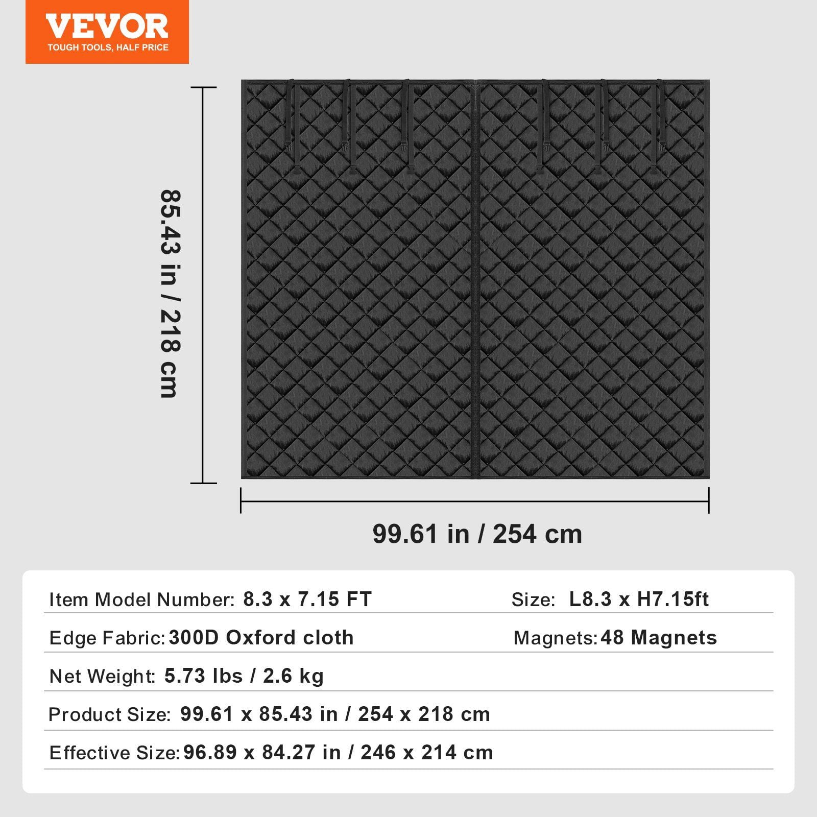 Garage Door Insulation Kit for Winter 8.3 x 7.15 ft – Thermal Barrier Screen to Block Cold Air