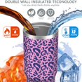 thumbnail image 3 of Leopard Print 30oz Handheld Travel Tumbler with Handle – Double Wall Stainless Steel Insulated Cup, Flip Straw Lid, Leak-Proof & BPA-Free for Hot and Cold Drinks – Durable Coffee & Juice Mug White, 3 of 6