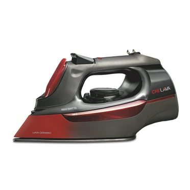 CHI Lava Iron, Lava-Infused Ceramic Soleplate, Black, Retractable Cord 13131