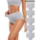 thumbnail image 1 of Conjunto de 5 bragas básicas de talla grande para mujer, ropa interior suave de cintura alta lisa y elástica media, conjunto de cinco piezas, 1 of 5