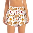thumbnail image 4 of Lsque Fall Gnomes Harvest Printed Women's Running Shorts with Liner Pockets,Elastic Quick Dry Workout Athletic Gym Yoga Shorts,Womens High Waist Shorts-Small, 4 of 9