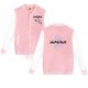 thumbnail image 1 of Moonsky K/P0p Dem 0n Hunters Fashion Women's Baseball Jacket Contrast Color Cardigan Jacket Spring and Autumn Teen Boys & Girls Baseball Uniforms Womens& Mens Baseball Jacket (Rosa L), 1 of 3