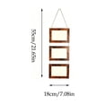 thumbnail image 3 of 6 Inch 3-Picture Wooden Frame Multi Photo Display Stand Rope Wall Mounted Picture Organizer Hanging Room Decor Brown, 3 of 6