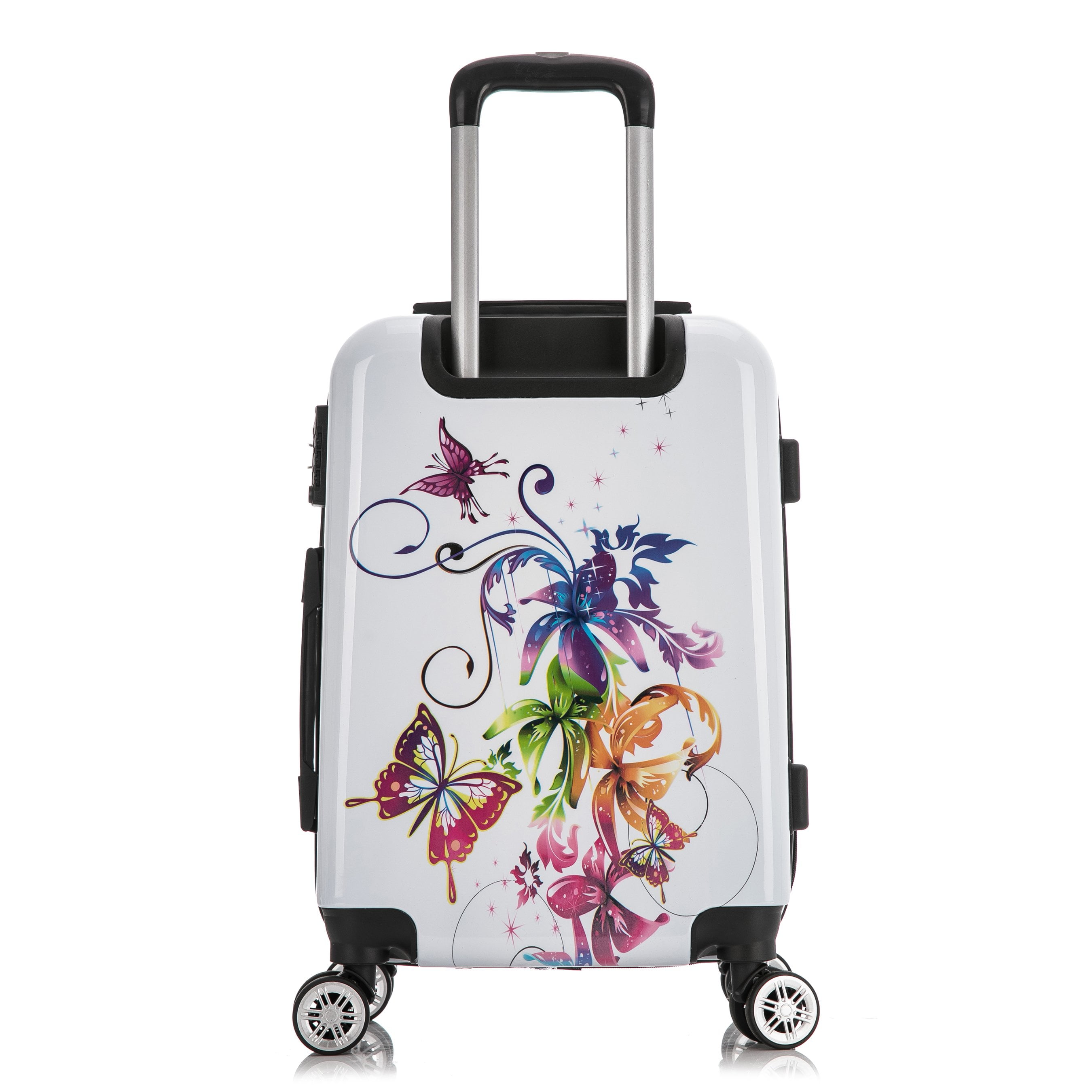 InUSA Print 20" Hardside Checked Luggage with Spinner Wheels, Handle and Trolley, Fusion